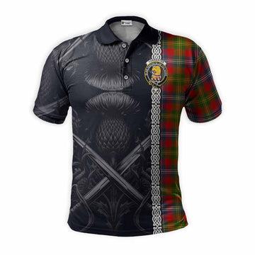 Forrester (Foster) Tartan Polo Shirt with Family Crest Cross Sword Thistle Celtic Vibes