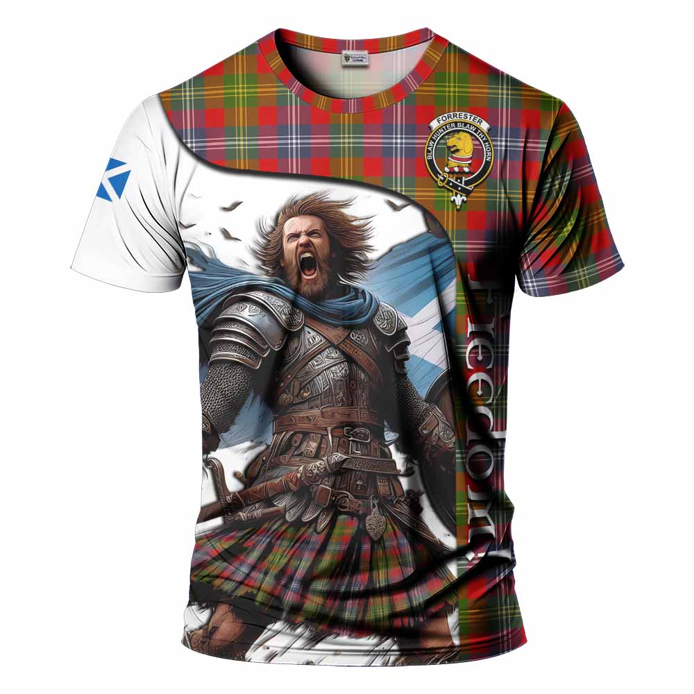 Forrester (Foster) Crest Tartan T-Shirt Inspired by the Freedom of Scottish Warrior