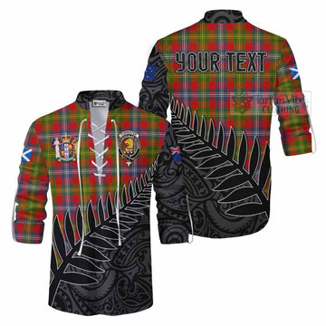 Forrester (Foster) Crest Tartan Ghillie Kilt Shirt with New Zealand Silver Fern Half Style