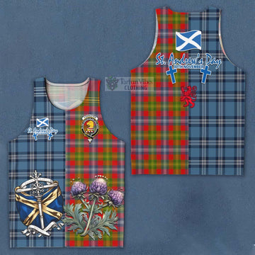 Forrester (Foster) Tartan Men's Tank Top Happy St. Andrew's Day Half Tartan Style