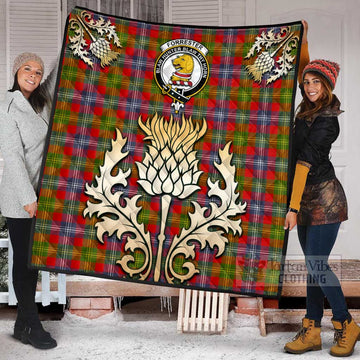 Forrester (Foster) Tartan Quilt with Family Crest and Golden Thistle Style