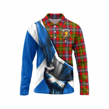 Forrester (Foster) Tartan Long Sleeve Polo Shirt with Family Crest Scotland Patriotic Style