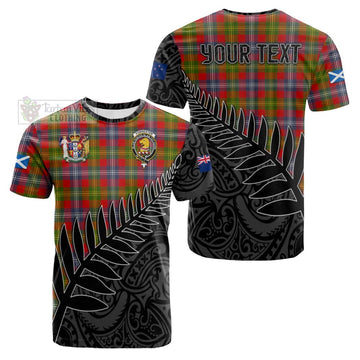 Forrester (Foster) Crest Tartan Cotton T-shirt with New Zealand Silver Fern Half Style