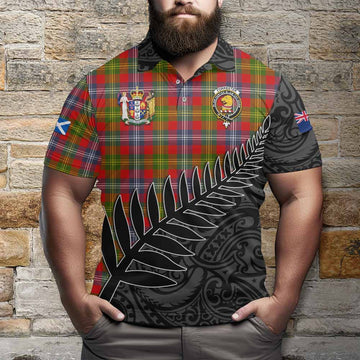 Forrester (Foster) Crest Tartan Polo Shirt with New Zealand Silver Fern Half Style