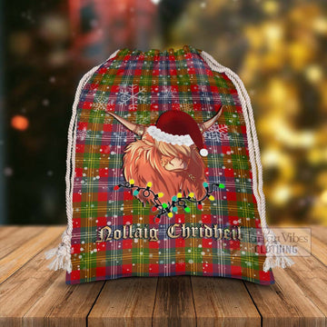 Forrester (Foster) Tartan Christmas Santa's Bag with Twinkle Highland Cattle