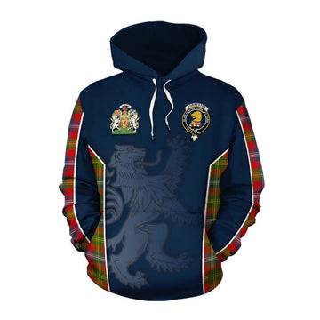 Forrester (Foster) Tartan Cotton Hoodie with Family Crest and Lion Rampant Vibes Sport Style