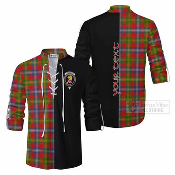 Forrester (Foster) Tartan Ghillie Kilt Shirt with Family Crest and Half Of Me Style