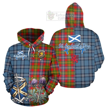 Forrester (Foster) Tartan Hoodie Happy St. Andrew's Day Half Tartan Style