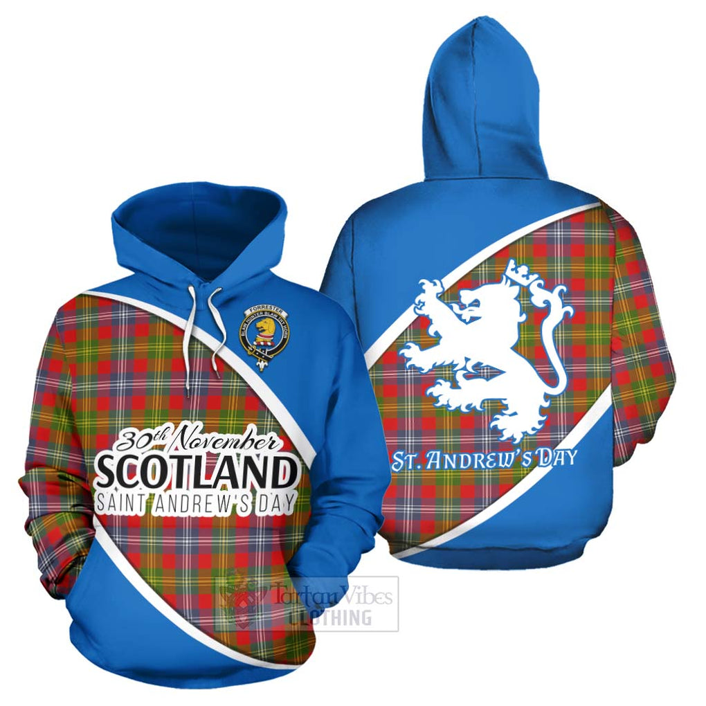 Tartan Vibes Clothing Forrester (Foster) Family Crest Tartan Hoodie Celebrate Saint Andrew's Day in Style