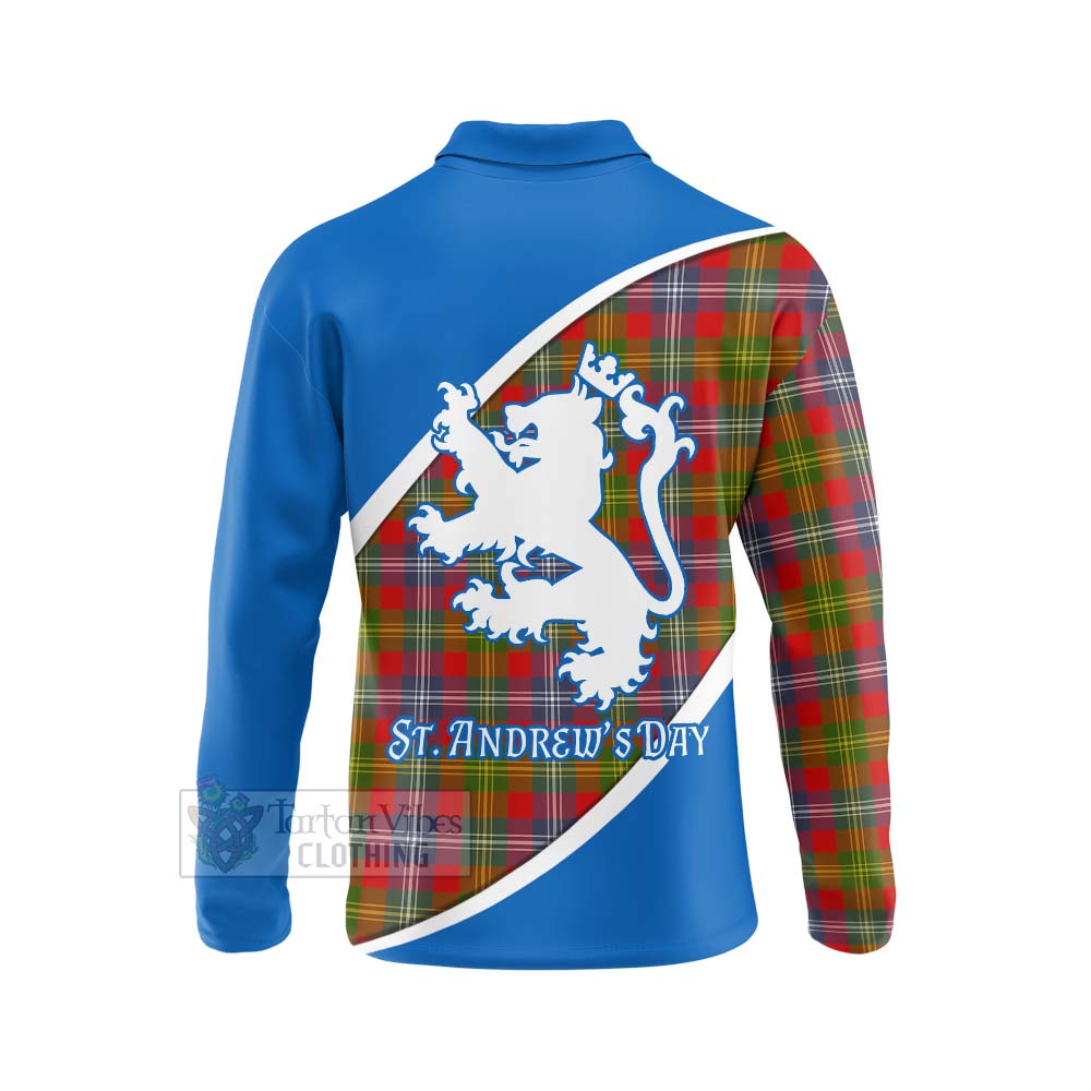 Tartan Vibes Clothing Forrester (Foster) Family Crest Tartan Long Sleeve Polo Shirt Celebrate Saint Andrew's Day in Style