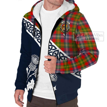 Forrester (Foster) Tartan Sherpa Hoodie Featuring Thistle and Scotland Map