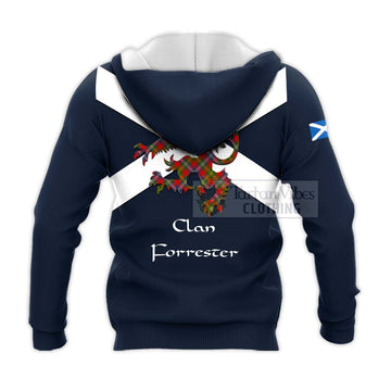 Forrester (Foster) Tartan Lion Rampant Knitted Hoodie Proudly Display Your Heritage with Alba Gu Brath and Clan Name