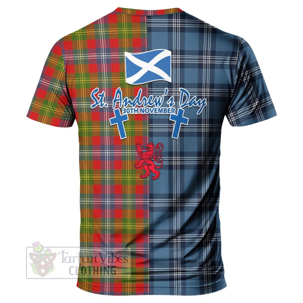 Tartan Vibes Clothing Forrester (Foster) Tartan T-Shirt Happy St. Andrew's Day Half Tartan Style