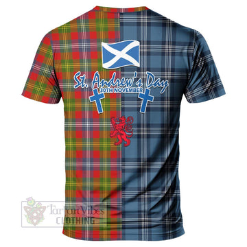 Forrester (Foster) Tartan T-Shirt Happy St. Andrew's Day Half Tartan Style