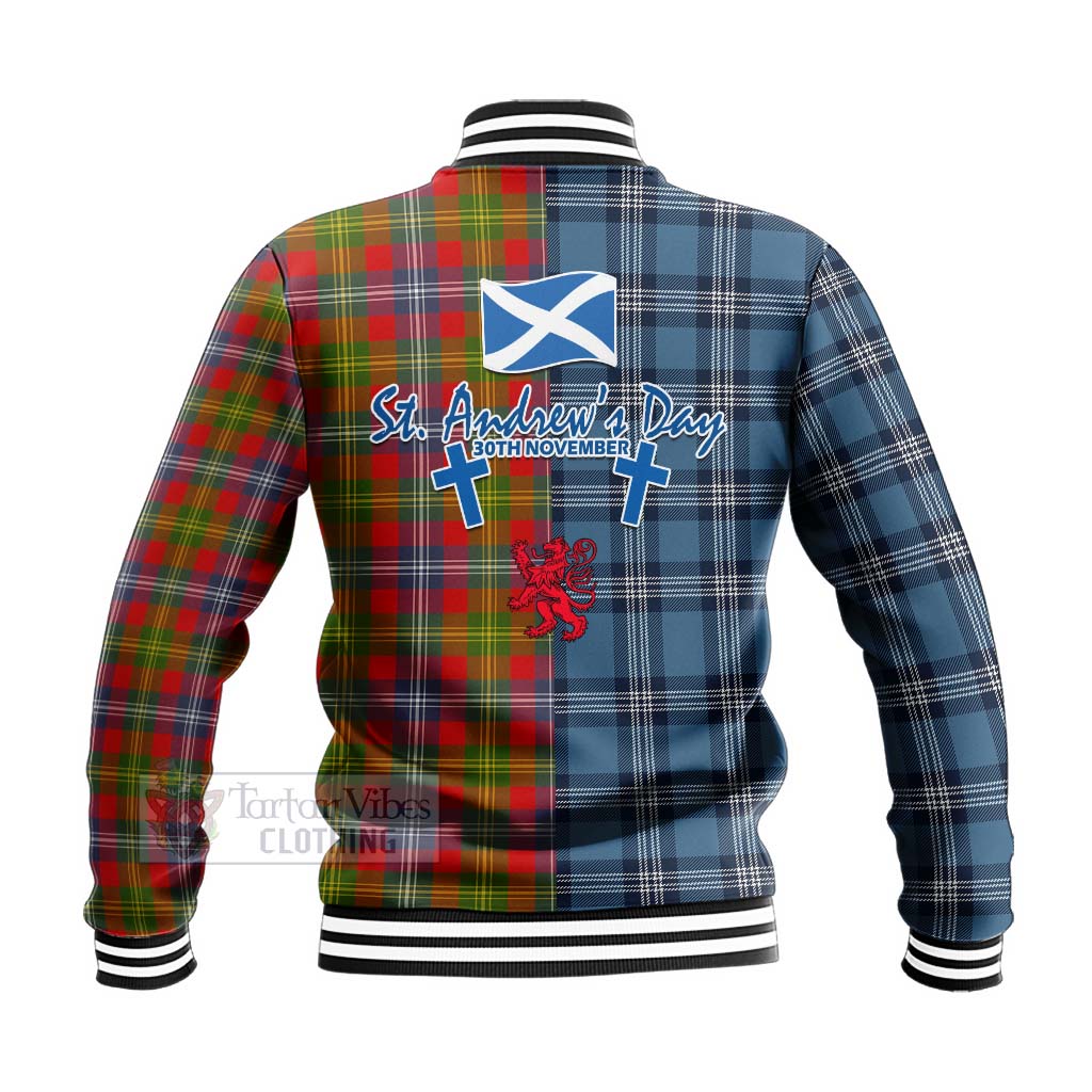 Tartan Vibes Clothing Forrester (Foster) Tartan Baseball Jacket Happy St. Andrew's Day Half Tartan Style