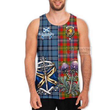 Forrester (Foster) Tartan Men's Tank Top Happy St. Andrew's Day Half Tartan Style