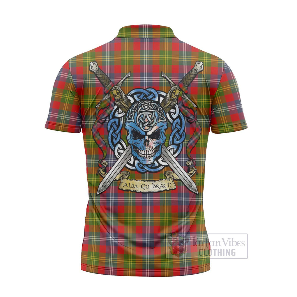 Tartan Vibes Clothing Forrester (Foster) Tartan Zipper Polo Shirt with Family Crest Celtic Skull Style