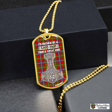 Forrester (Foster) Tartan Dog Tag Necklace Viking Mjolnir Style