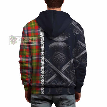 Forrester (Foster) Tartan Hoodie with Family Crest Cross Sword Thistle Celtic Vibes