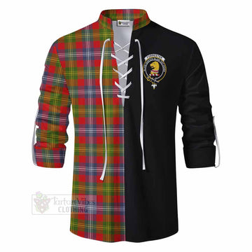 Forrester (Foster) Tartan Ghillie Kilt Shirt with Family Crest and Half Of Me Style