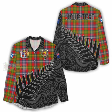 Forrester (Foster) Crest Tartan Women's Casual Shirt with New Zealand Silver Fern Half Style