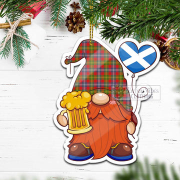 Forrester (Foster) Tartan Gnome Holding Beer Glass Christmas Ornament with Personalized National Flag