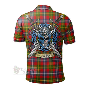 Forrester (Foster) Tartan Polo Shirt with Family Crest Celtic Skull Style