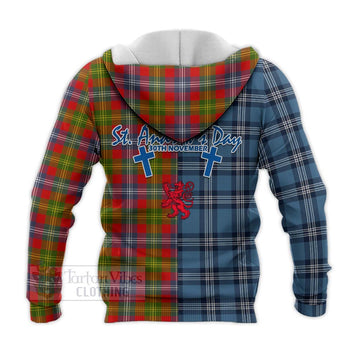 Forrester (Foster) Tartan Knitted Hoodie Happy St. Andrew's Day Half Tartan Style