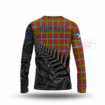 Forrester (Foster) Crest Tartan Long Sleeve T-Shirt with New Zealand Silver Fern Half Style