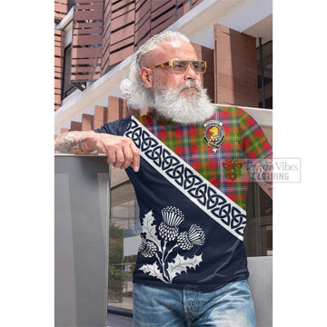 Forrester (Foster) Tartan Cotton T-shirt Featuring Thistle and Scotland Map