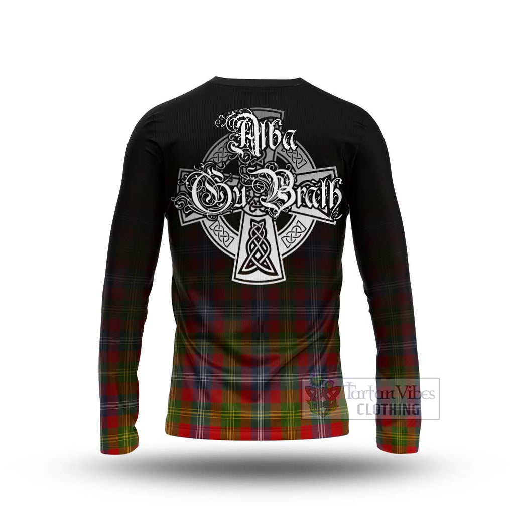 Tartan Vibes Clothing Forrester (Foster) Tartan Long Sleeve T-Shirt Featuring Alba Gu Brath Family Crest Celtic Inspired