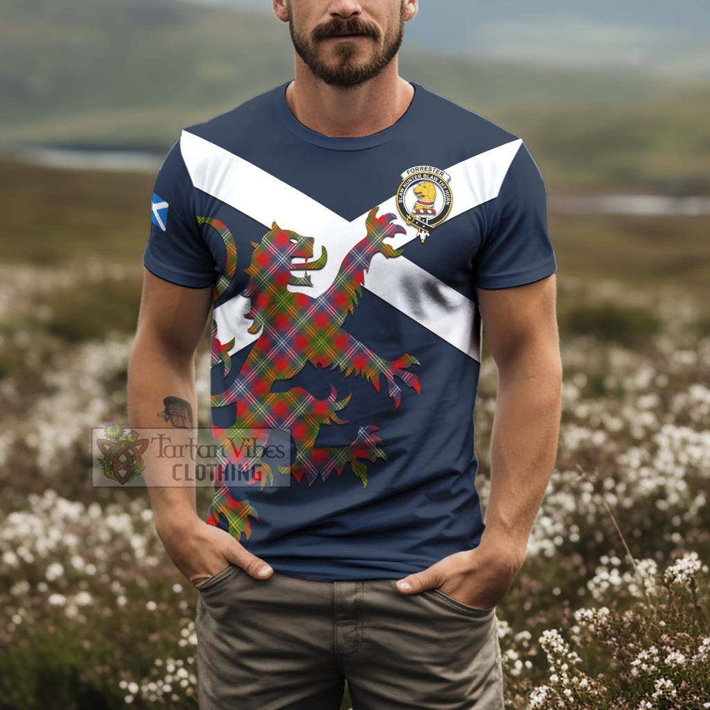 Tartan Vibes Clothing Forrester (Foster) Tartan Lion Rampant T-Shirt – Proudly Display Your Heritage with Alba Gu Brath and Clan Name