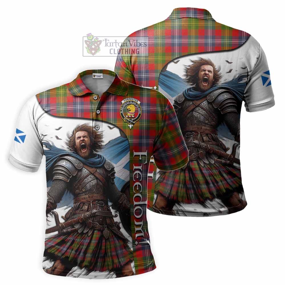 Tartan Vibes Clothing Forrester (Foster) Crest Tartan Polo Shirt Inspired by the Freedom of Scottish Warrior