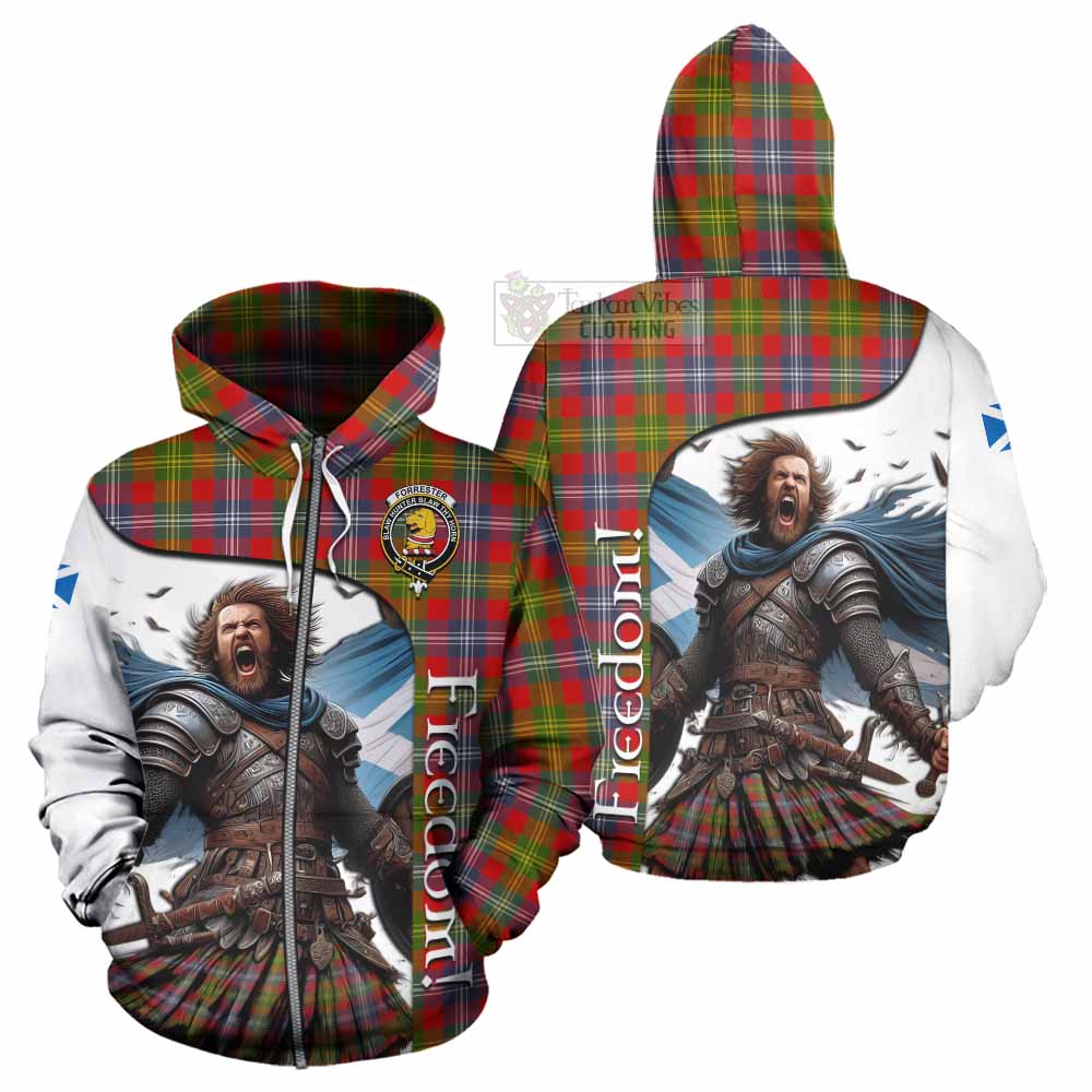 Tartan Vibes Clothing Forrester (Foster) Crest Tartan Hoodie Inspired by the Freedom of Scottish Warrior