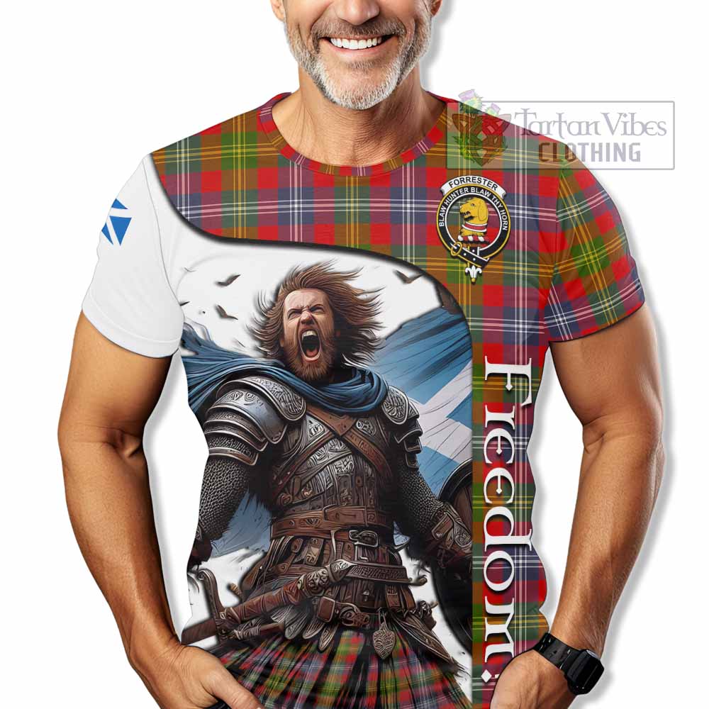 Forrester (Foster) Crest Tartan T-Shirt Inspired by the Freedom of Scottish Warrior