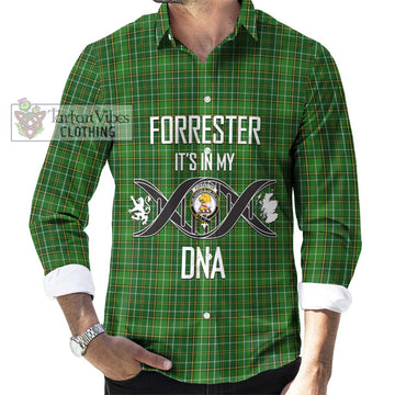 Forrester Hunting Tartan Long Sleeve Button Shirt with Family Crest DNA In Me Style