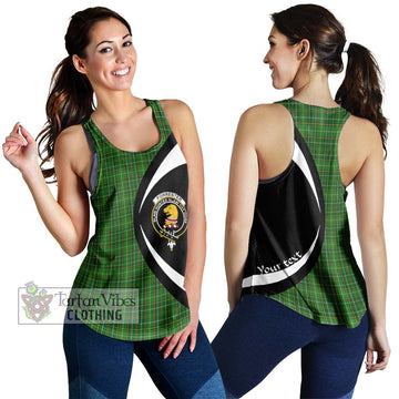 Forrester Hunting Tartan Women's Racerback Tanks with Family Crest Circle Style