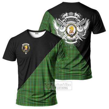 Forrester Hunting Tartan T-Shirt with Family Crest and Military Logo Style