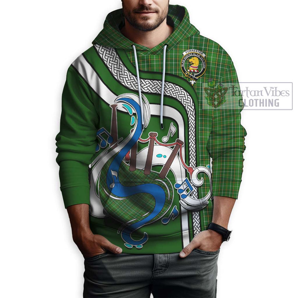 Forrester Hunting Tartan Hoodie with Epic Bagpipe Style Zip Hoodie - Tartanvibesclothing Shop