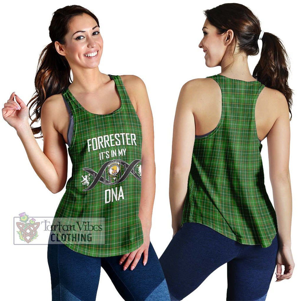 Forrester Hunting Tartan Women's Racerback Tanks with Family Crest DNA In Me Style 4XL - Tartanvibesclothing Shop