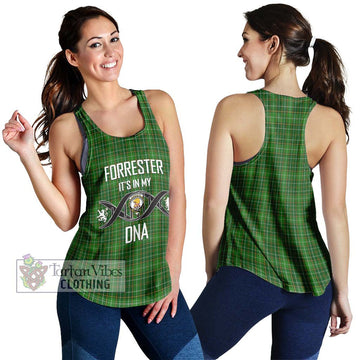 Forrester Hunting Tartan Women's Racerback Tanks with Family Crest DNA In Me Style