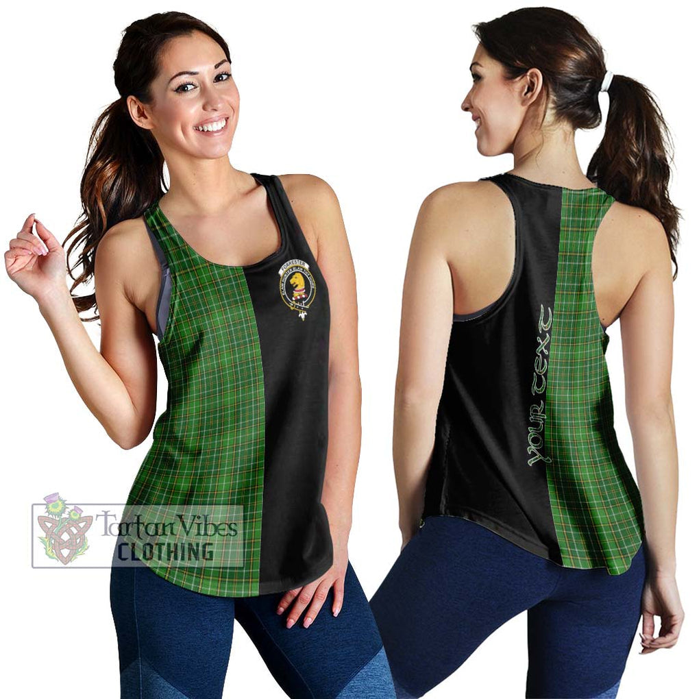 Forrester Hunting Tartan Women's Racerback Tanks with Family Crest and Half Of Me Style 4XL - Tartanvibesclothing Shop