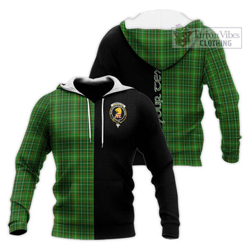 Forrester Hunting Tartan Knitted Hoodie with Family Crest and Half Of Me Style