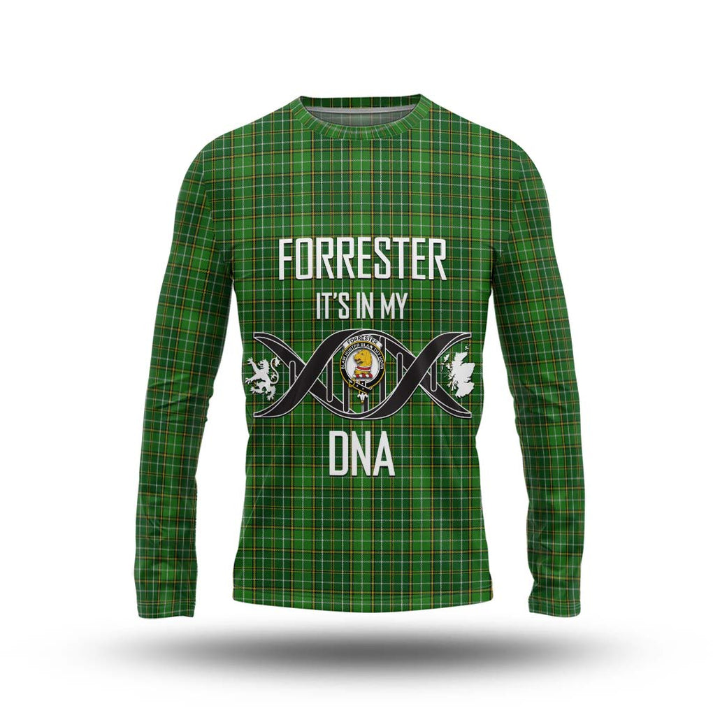 Forrester Hunting Tartan Long Sleeve T-Shirt with Family Crest DNA In Me Style Unisex - Tartanvibesclothing Shop