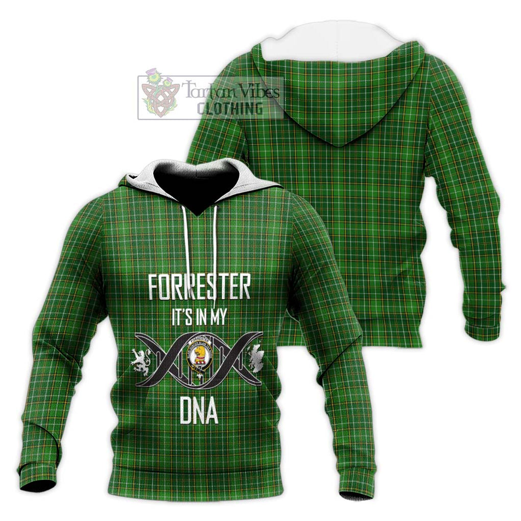 Forrester Hunting Tartan Knitted Hoodie with Family Crest DNA In Me Style Unisex Knitted Pullover Hoodie - Tartanvibesclothing Shop