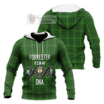 Forrester Hunting Tartan Knitted Hoodie with Family Crest DNA In Me Style