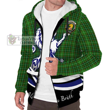 Forrester Hunting Tartan Sherpa Hoodie with Alba Gu Brath Regal Lion Emblem