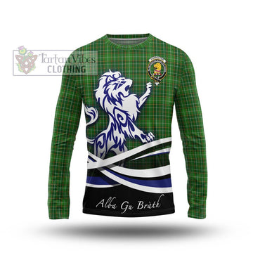 Forrester Hunting Tartan Long Sleeve T-Shirt with Alba Gu Brath Regal Lion Emblem