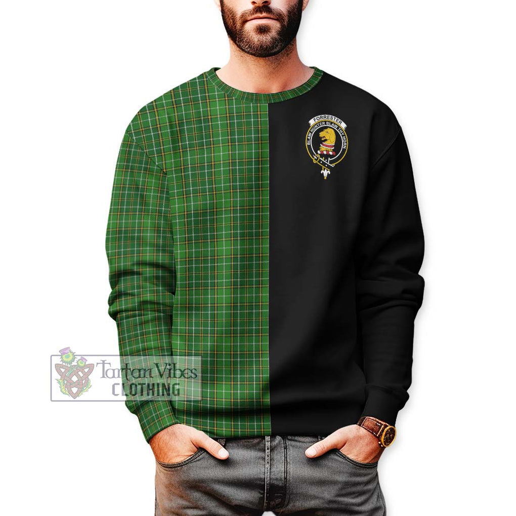 Forrester Hunting Tartan Sweatshirt with Family Crest and Half Of Me Style Unisex - Tartanvibesclothing Shop