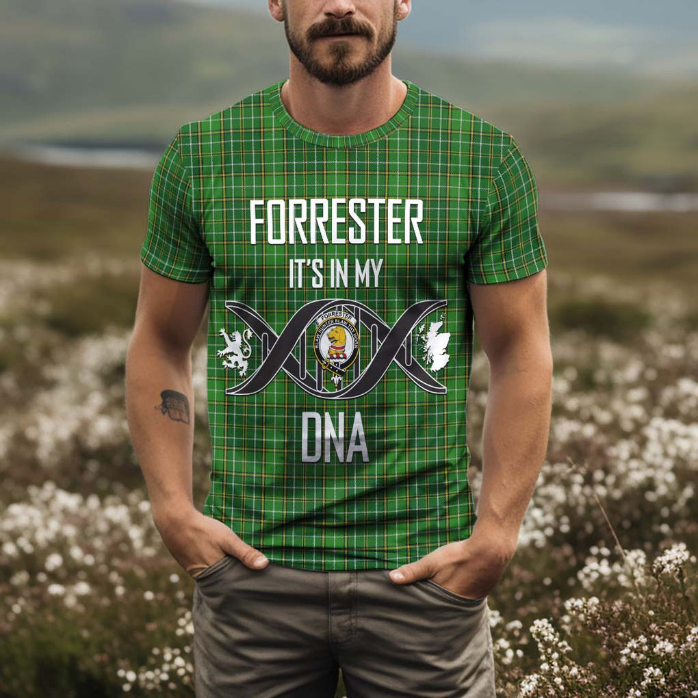 Forrester Hunting Tartan T-Shirt with Family Crest DNA In Me Style Kid's Shirt - Tartan Vibes Clothing